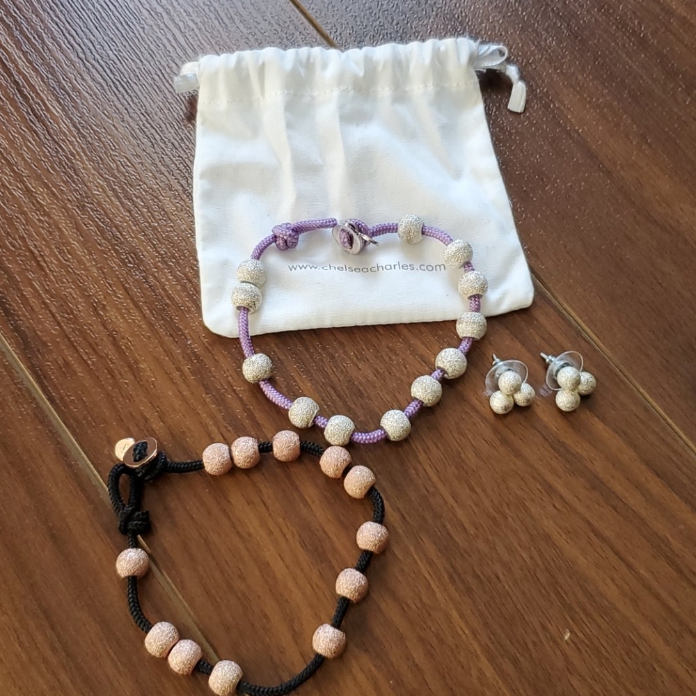 Chelsea Charles 2 bracelets and earrings set